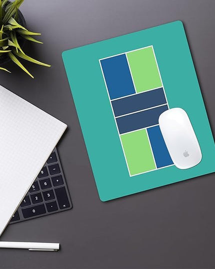 Racquet Inc Pickleball Court Mouse Pad – Teal Desk Mousepad with Fabric Surface – Pickleball-Themed Office Accessory for Work or Gaming – Compatible with Optical and Laser Mice
