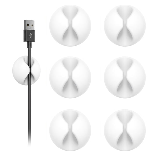 Shintop 6pcs Cord Holder, Self-Adhesive Cable Clips for Phone Chargers