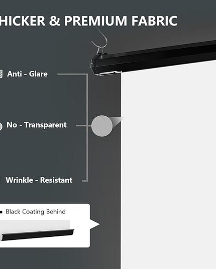 RAUBAY Motorized Pull Down White Screen Backdrop - 78.7" x 86.6" Collapsible Wall-Mount Background for Professional Video Production, Photography Studio, Video Conferencing and YouTube, TikTok Creator