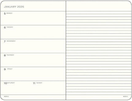 LEUCHTTURM1917 - Weekly Planner & Notebook 2026, Softcover, Paperback (B6+), Ruled, Rising Sun (Jan 1 - Dec 31, 2026)