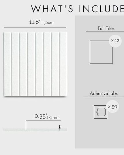 Large Bulletin Board 48x36- Office Wall Organizer, Replace Your Old Cork Boards for Walls for Office Decor -12-Pack Felt Wall Panels to Use in Home Office Decor, Classroom Decor (Milky White)