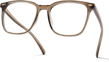 MACJERO Oversized Square Blue Light Blocking Glasses for Women Men, Anti-Fatigue Computer Monitor Gaming Glasses Reduce Eye Strain(Brown)