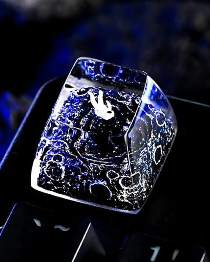 Blue Purple Galaxy Astronaut Artisan Keycap R1 SA Profile Custom Astronauts Keycaps 1U ESC Handmade Gaming Resin Key Cap Cherry MX Switch Compatible Mechanical Keyboard Space Lover Gift
