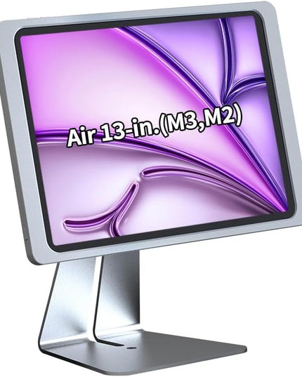 Magnetic Stand on Desk with Charging Case A10 for iPad Air 13-Inch (M2/ M3), Classic L Shape, Sturdy Metal Base, Strong Magnets, 360 Rotation, 90 Tilt