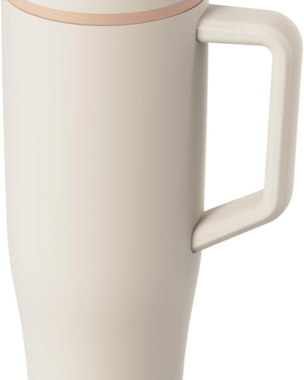 KISSKIND 40 oz Tumbler with Handle and Straw | Lumi Spin Hidden Straw 100% Leakproof Insulated Tumbler | Stainless Steel Water Bottle for Mom, Nurse, Teacher | Coffee