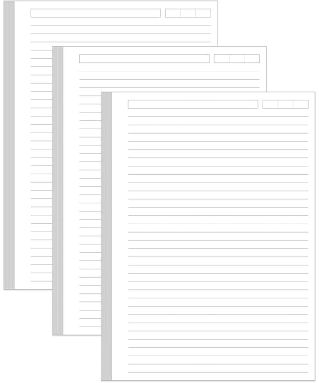 (3-Pack) Unpunched Lined Refill Paper - A5 Loose Leaf Paper for Ring Binder/Discbound Notebook Planner Inserts, 300 Sheets/600 Pages,100gsm Ruled White Pages, 5.8" x 8.25”