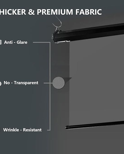 RAUBAY Motorized Pull Down Grey Screen Backdrop - 59.8" x 86.6" Collapsible Wall-Mount Background for Professional Video Production, Photography Studio, Video Conferencing and YouTube, TikTok Creator