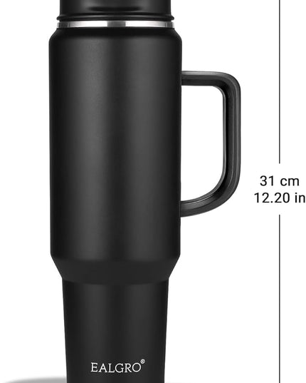 50 oz Tumbler with Handle, Insulated Tumblers with Lid and Straw, Large Metal Sports Water Bottle Jug, Thermal Stainless Steel Travel Coffee Mug Cup, Dark Rainbow