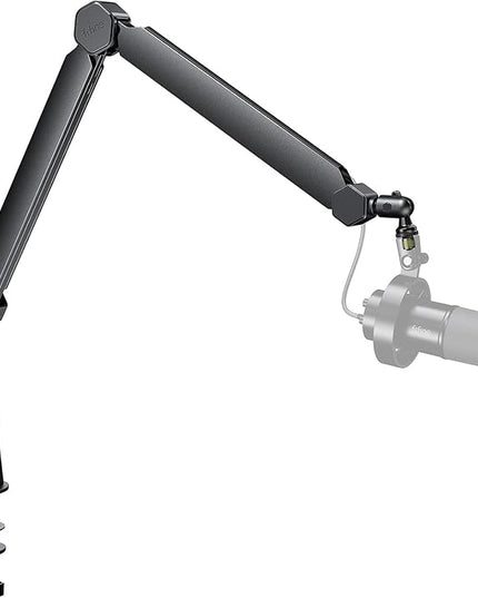 FIFINE Mic Boom Arm, Microphone Stand with Cable Management Channels, Extension Tube, Desk Clamp, Thread Adapter, Fully Adjustable Metal-Built Podcast Mic Arm for Streaming Gaming Recording-BM66T