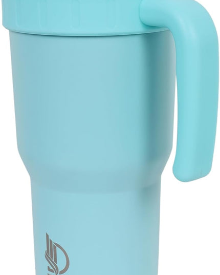 40 Oz Tumbler with Handle & Straw Lid, Insulated Stainless Steel Vacuum Flask, Double Wall Thermal Car Cup for Hot & Cold Drinks, Leak Proof, BPA Free (Light sky Blue)