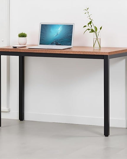 55 Inch Desk - Sturdy Metal Frame Computer Desk, Spacious Office Desk & Writing Desk with Easy Assembly, Durable Workstation for Home Office