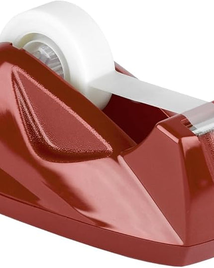 Acrimet Premium Desktop Tape Dispenser, Plastic, Non-Skid Base (Heavy Duty) (Red Color)