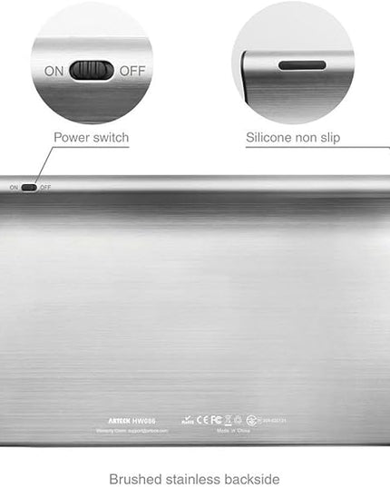 Arteck 2.4G Wireless Keyboard and Mouse Combo Ultra Compact Slim Stainless Full Size Keyboard and Ergonomic Mouse for Computer/Desktop/PC/Laptop and Windows 10/8/7 Build in Rechargeable Battery