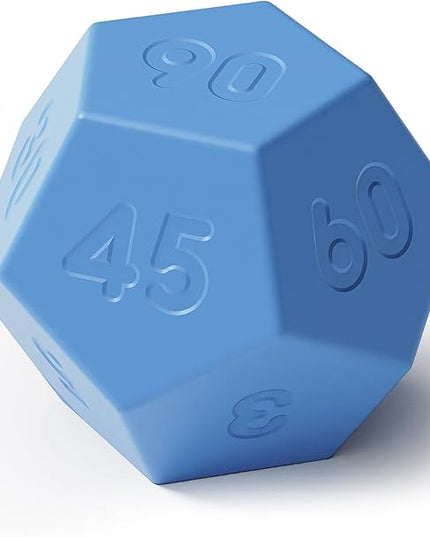 Mooas Dodecagon Time Ball Rechargeable Mini Timer (Blue), 11 Preset Times, Desk Productivity, Pomodoro, Sound/Vibrate/Mute, ADHD, Workout, Study, Cooking