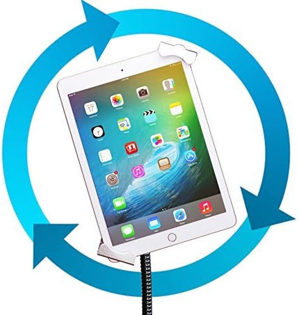 Gooseneck Floor Stand - CTA Compact Security Gooseneck Floor Stand for Tablets with Lock and Key Security System for iPad 7th/ 8th/ 9th Gen 10.2", iPad Pro 12.9", and Surface Pro 4 (PAD-SCGS)