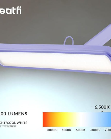 Neatfi XL 2,500 Lumens LED Task Lamp, 22 Inches Wide, 30W, 162 Pcs SMD LED, Eye-Caring, Desk Light with Clamp for Home, Office, and Study Room (Non-CCT, Lavender)