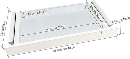 Under Desk Mounted Sliding Drawer to pull out, Attachable Desk Pencil Drawer Ball-Bearing Slides (White)