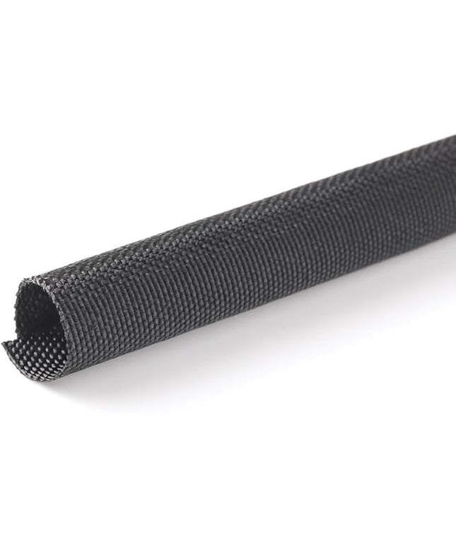 MGI SpeedWare Woven Mesh Split-Sleeve Wire Loom for High-Temperature Automotive Harness and Home Cable Management - 25 feet (1/4")