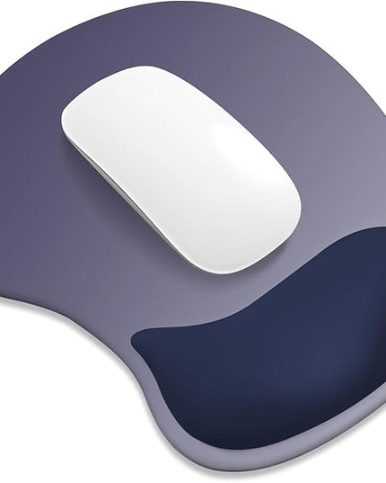ITNRSIIET Ergonomic Mouse Pad, Cushioned Gel Wrist Rest, Non-Slip Base, Smooth Surface, Cute Multi-Color, 9.5 x 8.2 in, Gray Blue Gradient