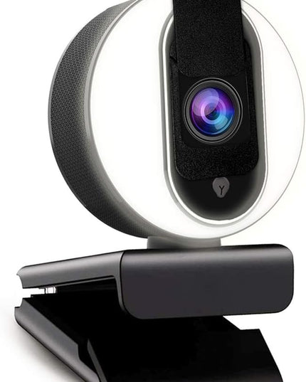 NexiGo N680E 1080P Webcam with Ring Light, Privacy Cover and Dual Microphone, Advanced Auto-Focus, Adjustable Brightness, Streaming Web Camera for Zoom Skype Facetime, PC Mac Laptop Desktop