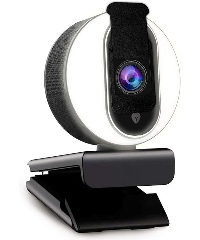 NexiGo N680E 1080P Webcam with Ring Light, Privacy Cover and Dual Microphone, Advanced Auto-Focus, Adjustable Brightness, Streaming Web Camera for Zoom Skype Facetime, PC Mac Laptop Desktop