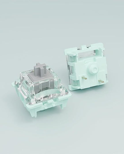 Jade Series 3.0 Silver Linear Keyboard Switches,3-Pin 45gf 22mm Dual-Stage Spring Pre-lubed Switches for MX Mechanical Keyboard(Silver,108Pcs)