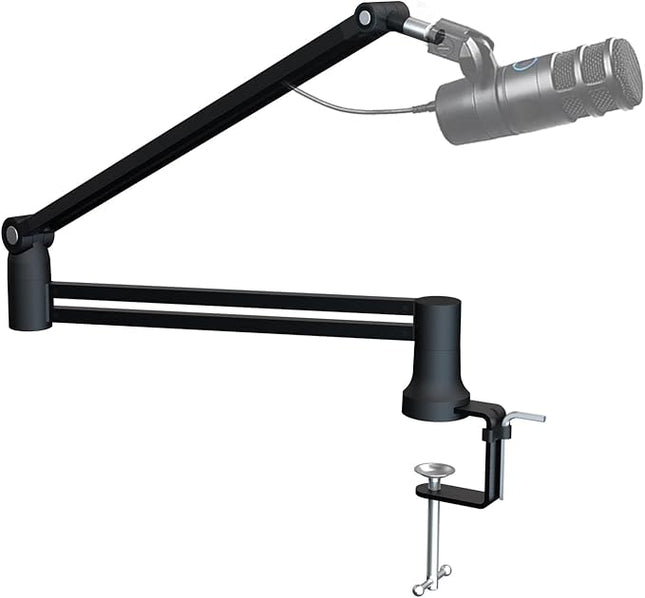 mic Boom Arm Low Profile Adjustable Stick Microphone Arm Stand with Desk Mount Clamp Screw Adapter Cable Management,for Audio-Technica shure sm58 beta58 sm7b blue yeti