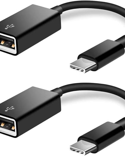USB C to USB Adapter [2 Pack],Type-C OTG Cable Type C Male to USB A Female Usb to Usbc-c Adapter Compatible with Macbook Pro/Air iPad Pro 2022 2021 2020, Galaxy S23 S22 Ultra Note 10 S9 S8 (Black)