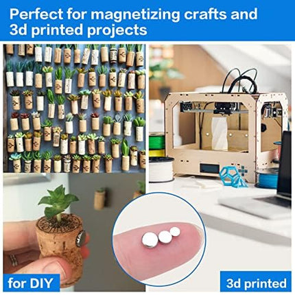 TRYMAG Small 400Pcs Rare Earth 3 Different Sizes Tiny Mini Magnets for Crafts, Small Round Fridge DIY Magnets for Miniatures,Multi-Use for Refrigerator, Office, Kitchen Cabinet, Crafts and Science
