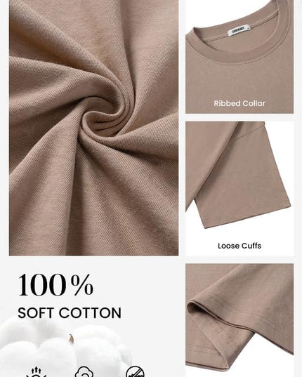 COOFANDY Men's Cotton T-Shirts Oversized Shirt Short Sleeves Streetwear Loose Fit Summer Tee Tops Washed Basic Unisex Shirts