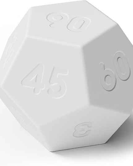 mooas Dodecagon Time Ball Rechargeable Mini Timer (White), 11 Preset Times, Desk & Study Productivity Timer, Sound/Vibrate/Mute, Easy to Use