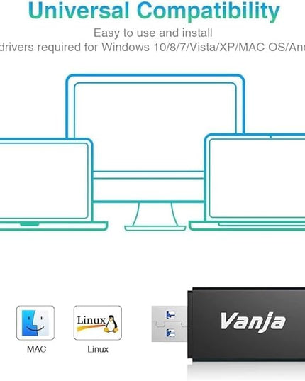 Vanja SD Card Reader, USB 3.0 & USB C Dual Slots Micro SD Card Adapter, Memory Card Reader for SD, SDHC, SDXC, microSDHC, microSDXC | Compatible with iPhone 17/16/15 Series, Android, Windows/macOS