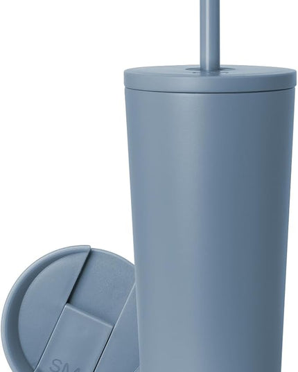 Simple Modern Insulated Tumbler with Lid and Straw | Iced Coffee Cup Reusable Stainless Steel Water Bottle Travel Mug | Gifts for Women Men Her Him | Classic Collection | 20oz | Blue Dune