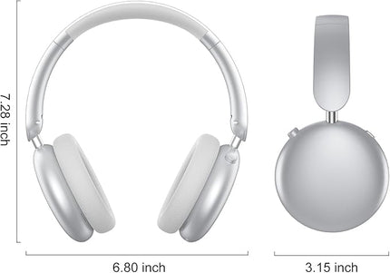 Wentronic Y06 Noise Cancelling Headphones,58H Playtime and 5 EQ Music Modes Wireless Over Ear Bluetooth Headphones with Microphone,Lossless Audio,Multipoint Connection,Foldable,Lightweight,Silver