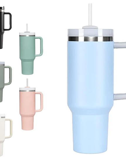 H&F Clicks Insulated Tumbler, Stainless Steel Tumbler with Leakproof Lid for Water, Coffee or Iced Tea. Cup Holder Compatible for Travel, BPA-Free Water Bottle, Vacuum Insulated Tumbler.