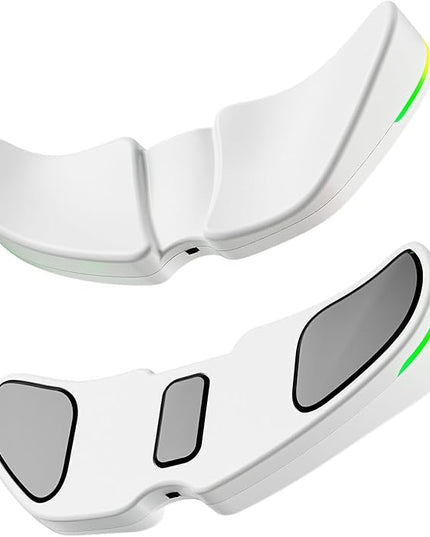 HornsX1 Right-Handed RGB Ergonomic Gliding Palm Rest for Mouse, Wrist Rest Pad, 3 RGB Lighting Modes, Reduce Wrist Pain, Anti-Fatigue, for Gaming/Office Work Casual Use - White, 1 PCS