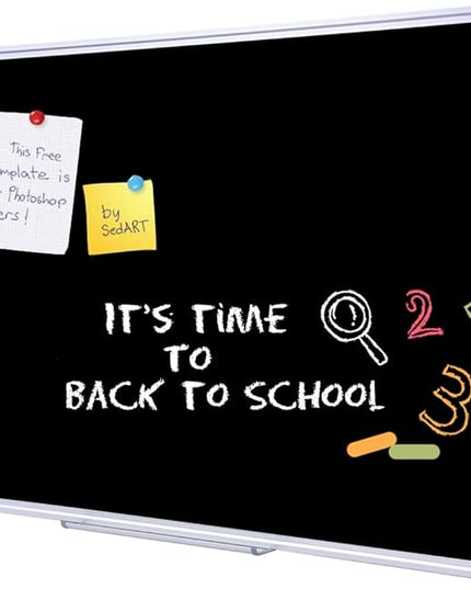2 Pack Durable 48x36 Inch Large Magnetic Black Chalkboard – Wall-Mounted Hanging School & Office Board with Aluminium Frame & Integrated Marker Tray