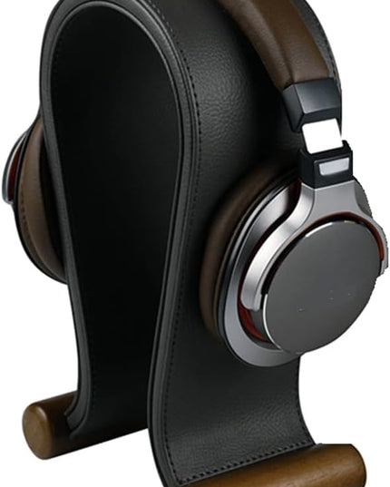 TKOWTB U Shape Leather Headphone Holder Headset Display Stand for PC Gaming Earbuds Shelf Hanger,Black