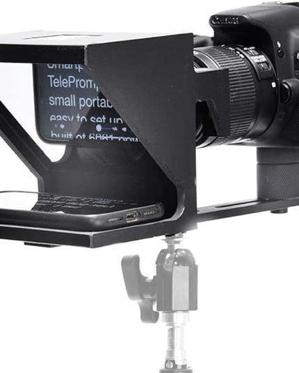 The Original Compact Personal Teleprompter for Video Production. No Studio Required. Perfect for DSLRs, Webcams, and Built-in Laptop Cameras. Use with iOS or Android.