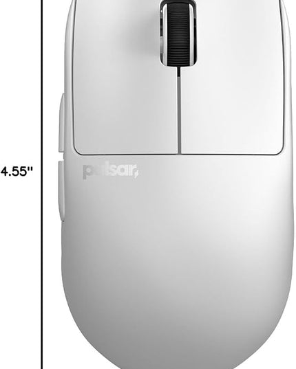 Pulsar Gaming Gears X2H mini Wireless Gaming Mouse, Ultra Lightweight 1.83 oz (52 g), Symmetrical, Optical Switch, 2.4 Ghz 1 ms, 26000 DPI, PAW3395 Sensor (Mini, Wireless, White)
