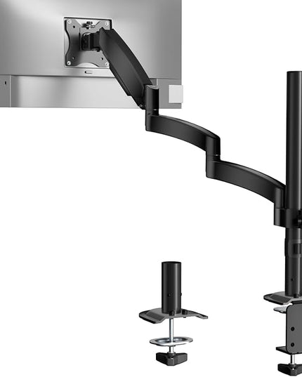 WALI Single Long Monitor Arm - 13 to 32 inch Computer Monitor Arm Desk Mount, Hold up to 19.8lbs, Extra Long Adjustable Stand, Full Motion Tall Arm, VESA 75/100mm, (GSDM001L)