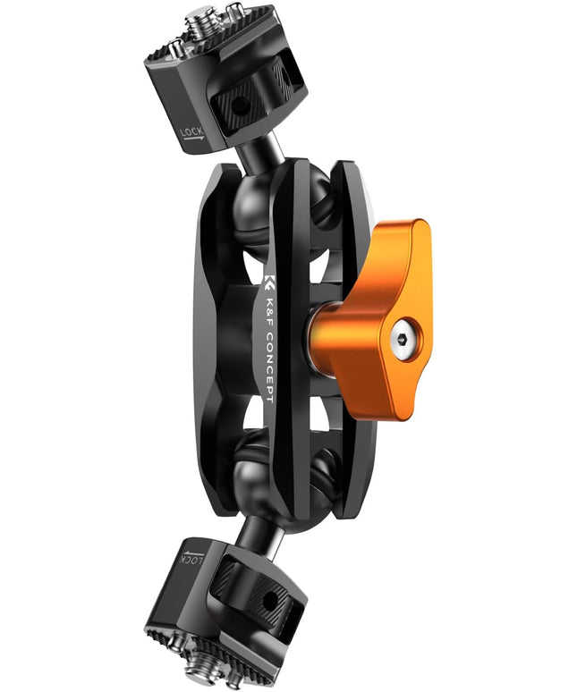 K&F CONCEPT Dual Ball Heads Magic Arm, Articulating Magic Arm with 1/4"-20 Screw, 360° swivelling Ball Head, Aluminum Alloy Camera Monitor Mount Arm