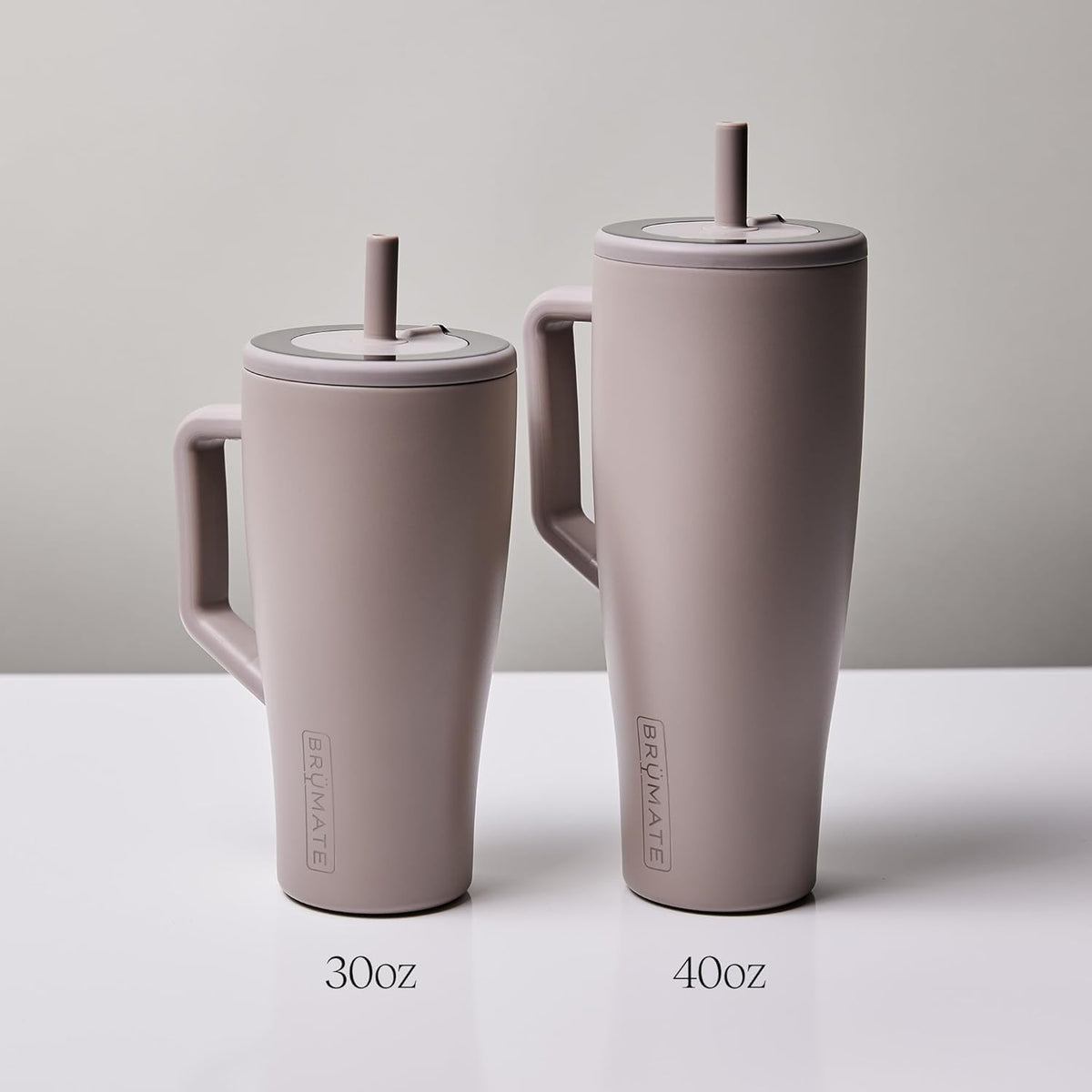 BrüMate Era 40 oz Tumbler with Handle and Straw | 100% Leakproof Insulated Water Bottle Tumbler with Lid and Flexible SoftSip Straw | Made of Stainless Steel | Cup Holder Friendly | 40oz (Glacier)
