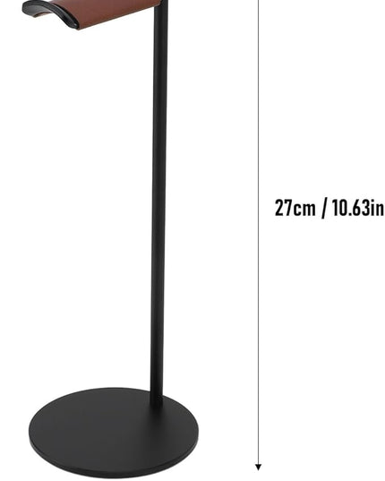 Jectse Headphone Stand, Aluminum Alloy Headset Holder with Soft Top and 10cm Solid Base, for Home Studio Desktop Organization (Black)