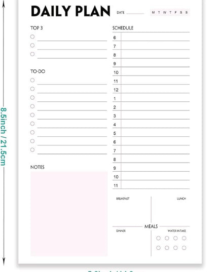 (Pack of 3) Nokingo Daily To Do Lists - A5 Calendar, Organizer with Priority, To Do Lists, Appointments, Meals and Water Intake Tracker, 50 Undated Tear-Off Sheets Daily Planner Pad, 5.8"x8.25"