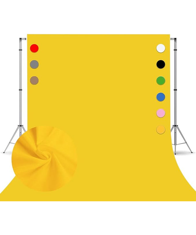 5x7 Ft Yellow Background Backdrop for Photography Seamless Photo Booth Backdrop for Photoshoot Photography Background Screen Video Recording Parties Curtain