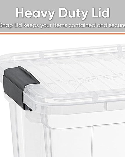 Superio Clear Storage Boxes with Lids, Plastic Container Bins for Organizing, Stackable Crates, BPA Free, Non Toxic, Odor Free, Organizers for Home, Office, School, and Dorm,12 Qt, 6 Pack