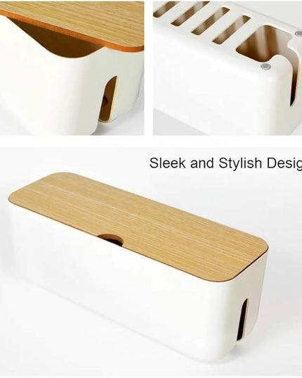 Sourcemall Cable Management Box| Power Stripe Organizer|Cord Organizer Box| Hide and Conceal Power Strips and Electrical Cords from TVs, Computers, and Desks| Keep Pets Safe