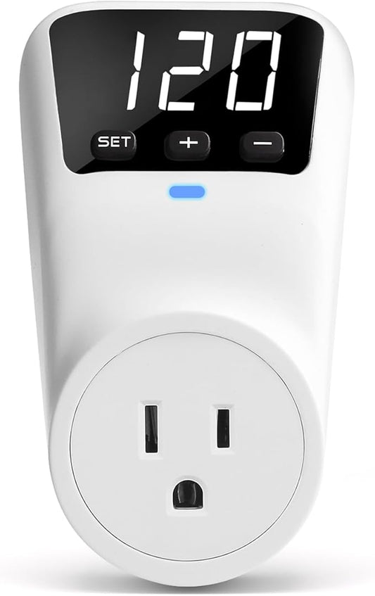 BSEED Voltage Protector Electronic Surge Protector Outlet, 1800W Wall Surge Protector for Refrigerator, TV, PC, Home Appliance, Voltage Regulator with LED Display Screen, Adjustable, 15A, 120V, 1 Pack