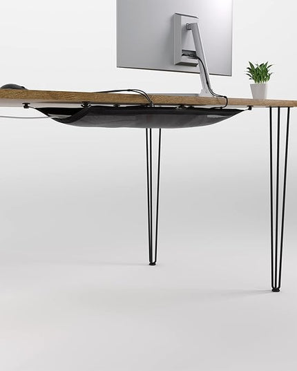 Cable Management net - Under Desk Wire Management - Flexible Under Desk Cable Management Tray Black
